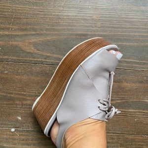 Tibi wooden platform leather shoes